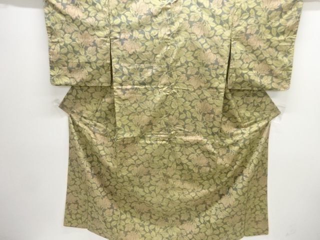 草花模様織り出し西陣お召着物